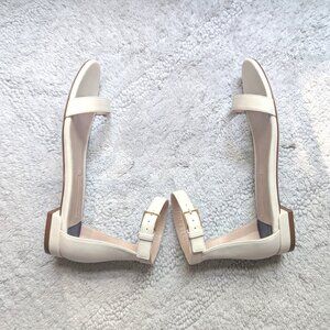 Brand New Stuart Weitzman Leather Ankle-Strap Sandals (white, size 6)